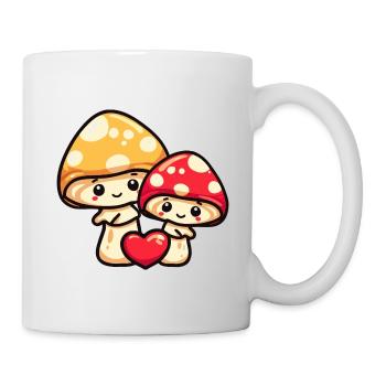 Mushrooms Couple Love Heart Valentine's Day - Mug - white - Right