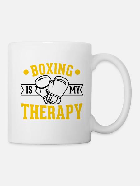Boxen ist meine Therapie - Tasse - Weiß