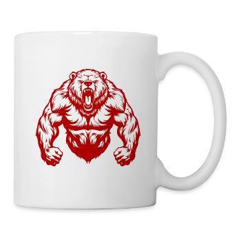 Entraînement des muscles de l’ours grizzli - Mug blanc - blanc - Droite