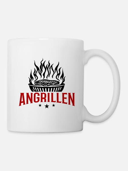 Angrillen Grillen Grill - Tasse - Weiß