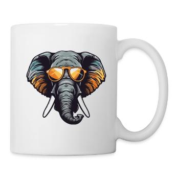 Elephant Head Portrait Cool - Mug - white - Right