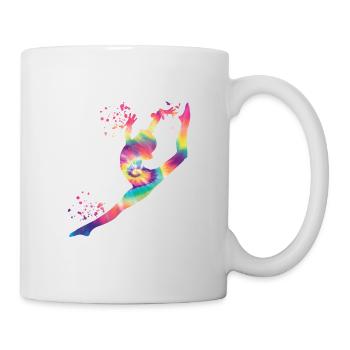 Gymnast With Floor Rhythmic Gymnastics - Mug - white - Right