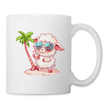 Sheep Summer Beach Holiday - Mug - white - Right
