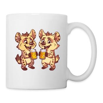 Hyäne Bier Party Trinken - Tasse - Weiß - Rechts