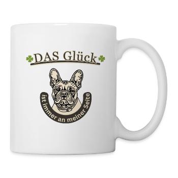 F. Bulldogge,Das Glück ist immer an meiner Seite - Tasse - Weiß - Rechts
