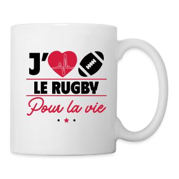 Rugby pour la vie – Passion du terrain - Mug blanc - blanc - Droite