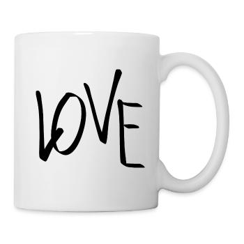 Liebe Schriftzug Welle - Tasse - Weiß - Rechts
