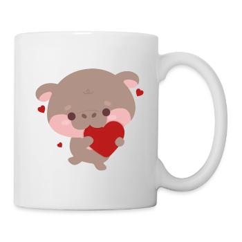 Moo Deng Hippopotame Cœur - Mug blanc - blanc - Droite