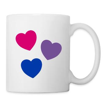 Hearts Bi Flag Colors Subtle Pride - Mug - white - Right