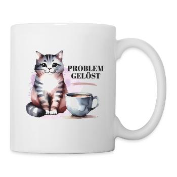 Kaffee und Katzen - Tasse - Weiß - Rechts