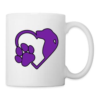 Patte de coeur de chien. - Mug blanc - blanc - Droite