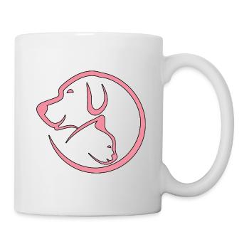 Pink cat and dog love. - Mug - white - Right