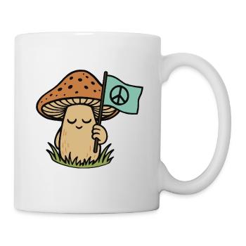 champignon paisible - Mug blanc - blanc - Droite