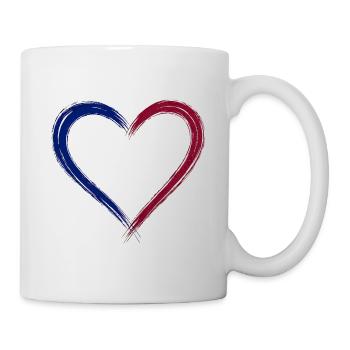 Heart is blau and scarlet - Mug - white - Right