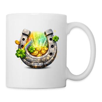 Lucky Horseshoe with Clover and Coins - Mug - white - Right