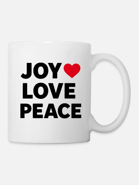 FREUDE LIEBE FRIEDEN - Tasse - Weiß