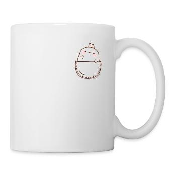 Molang dans une poche poitrine poche imprimée - Mug blanc - blanc - Droite