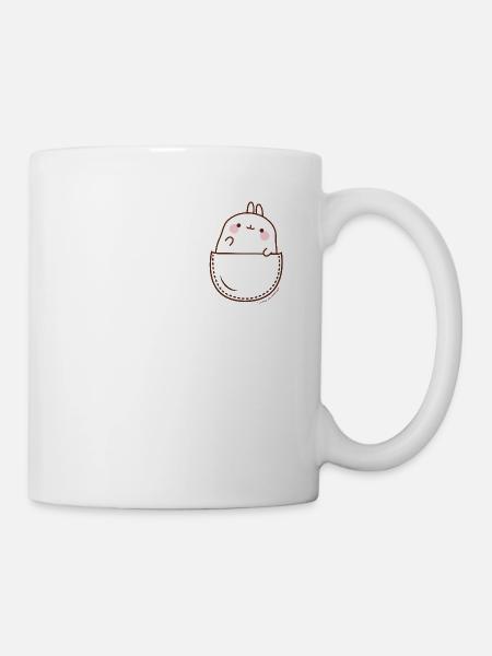 Molang In A Pocket Brusttasche Aufdruck - Tasse - Weiß