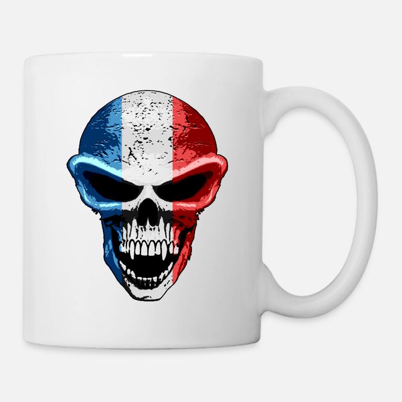 skull france - Mug blanc - blanc