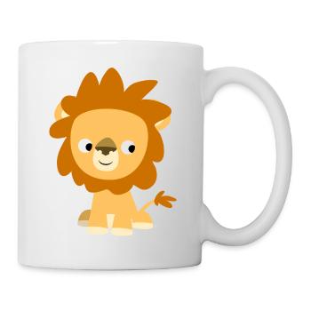 Cute Inquisitive Cartoon Lion by Cheerful Madness! - Mug - white - Right
