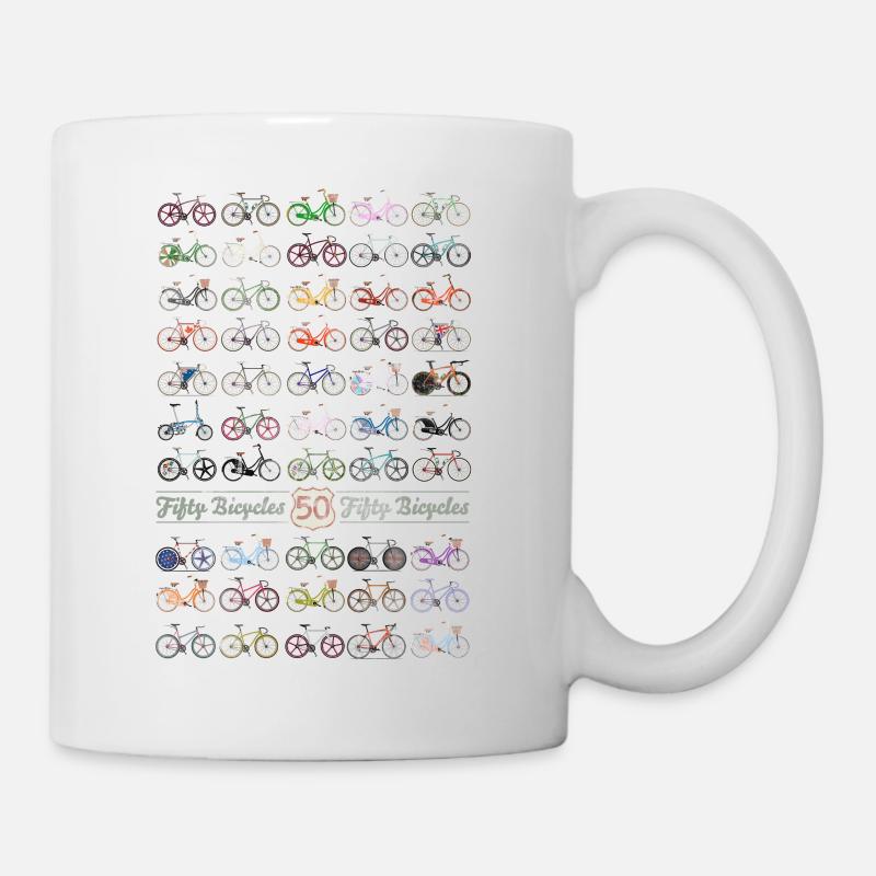 50 Fahrräder - Tasse - Weiß