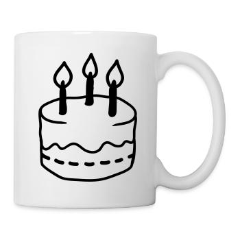 Torte - Line - Tasse - Weiß - Rechts