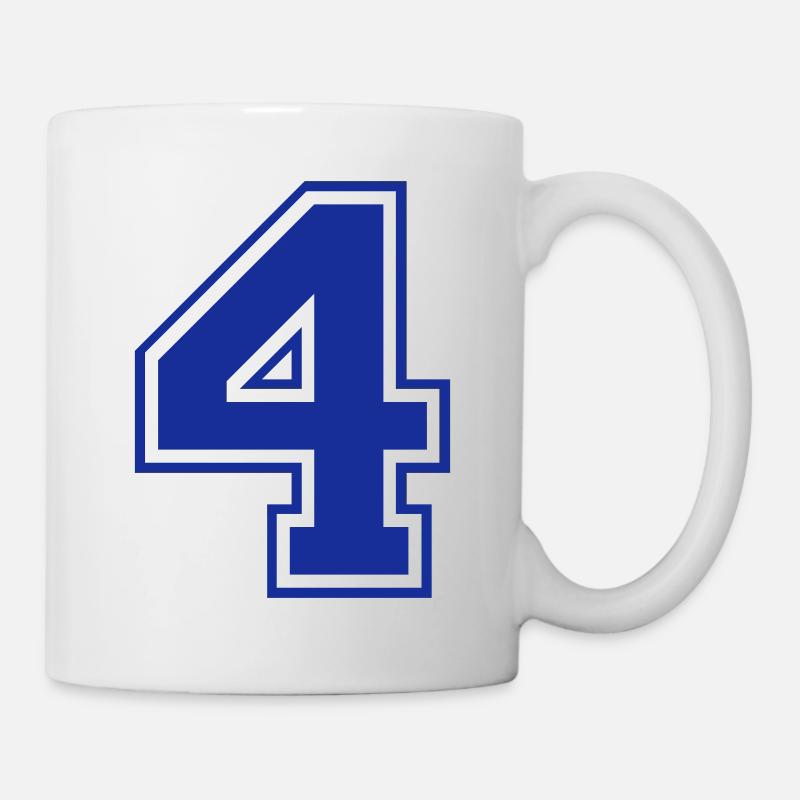 4 - Nummer - Zahl - Tasse - Weiß