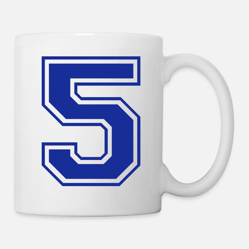 5 - Nummer - Zahl - Tasse - Weiß