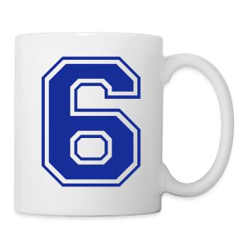 6 - Nummer - Zahl - Tasse - Weiß - Rechts