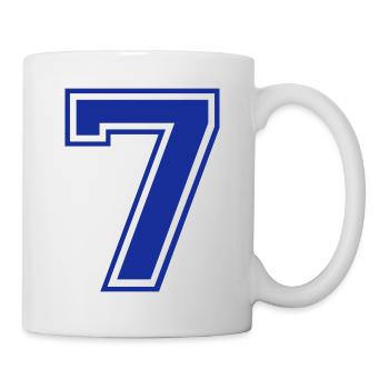 7 - Nummer - Zahl - Tasse - Weiß - Rechts
