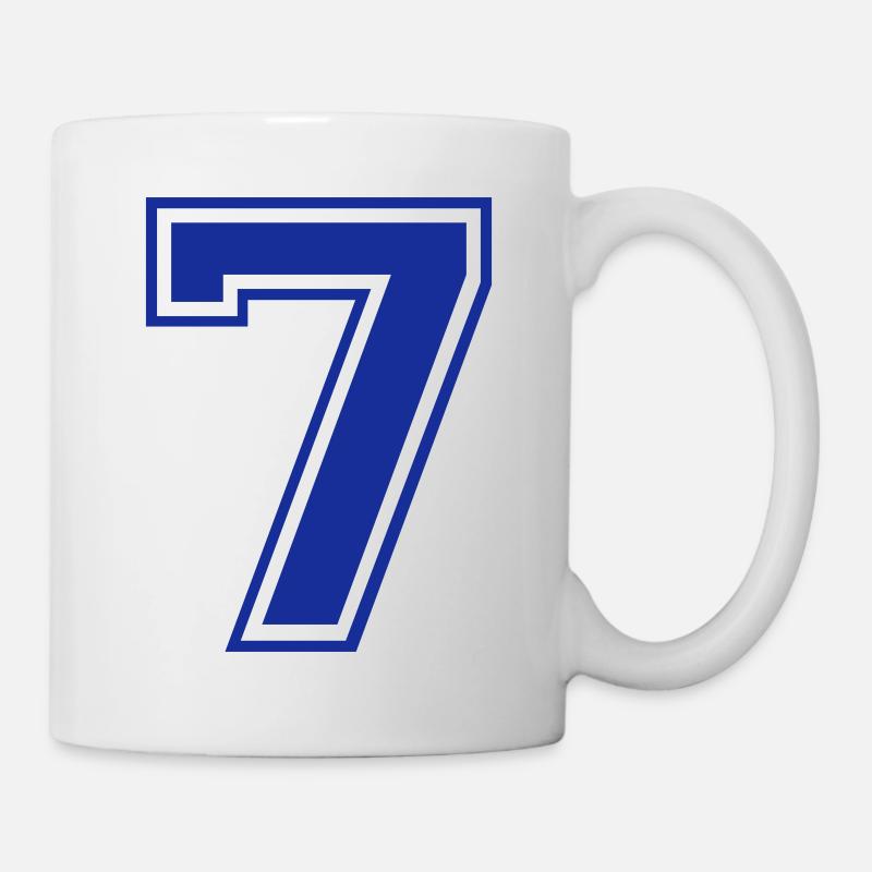 7 - Nummer - Zahl - Tasse - Weiß
