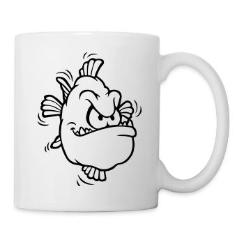 angry fish - Tasse - Weiß - Rechts