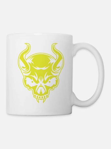 masterfitness_totenkopf_negativ - Mug blanc - blanc