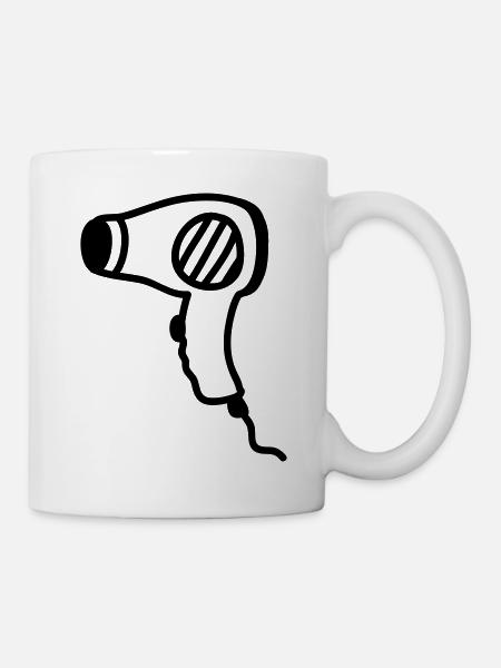 Föhn - Haartrockner - Line - Tasse - Weiß