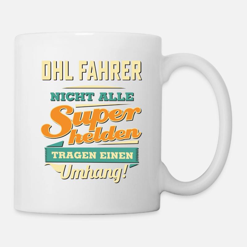 Superhelden Umhang - DHL Fahrer - RAHMENLOS Beruf - Tasse - Weiß