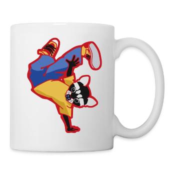racoon hip hop - Tasse - Weiß - Rechts