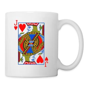 Spielkarte Bube - Tasse - Weiß - Rechts
