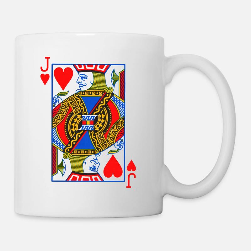 Spielkarte Bube - Tasse - Weiß