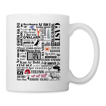 LES MOTS DE LA BRETAGNE - Breizh - BZH -2 - Mug blanc - blanc - Droite