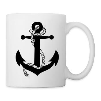 Anker mit Seil v2 - Tasse - Weiß - Rechts