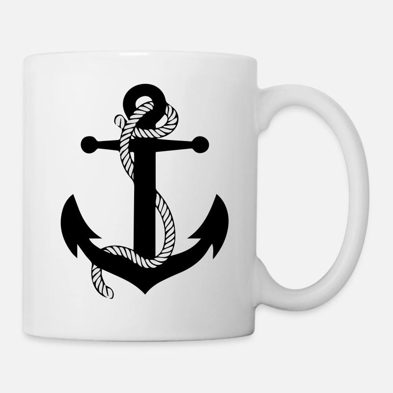 Anker mit Seil v2 - Tasse - Weiß