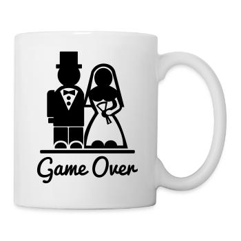 T-Shirt Spiel vorbei. Ich bin verheiratet. - Tasse - Weiß - Rechts