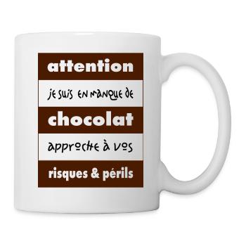Débardeur bio pour femmes Attention en manque de - Mug blanc - blanc - Droite