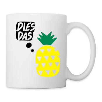Dies, das, Ananas! Tasse - Tasse - Weiß - Rechts