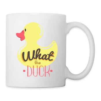 What the duck (fuck) - Ente, Typografie - Tasse - Weiß - Rechts