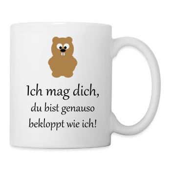 Spruch ich mag dich 2 - Tasse - Weiß - Rechts