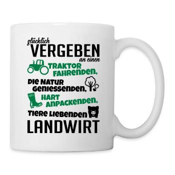 Glücklich vergeben an einen Landwirt - Tasse - Weiß - Rechts
