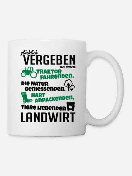 Glücklich vergeben an einen Landwirt - Tasse - Weiß