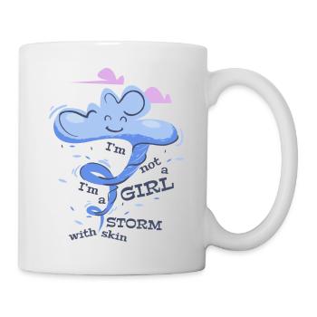 Mädchen Sturm - frech selbstbewusst Spruch - Tasse - Weiß - Rechts