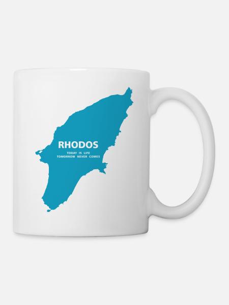 Rhodos is life - Tasse - Weiß
